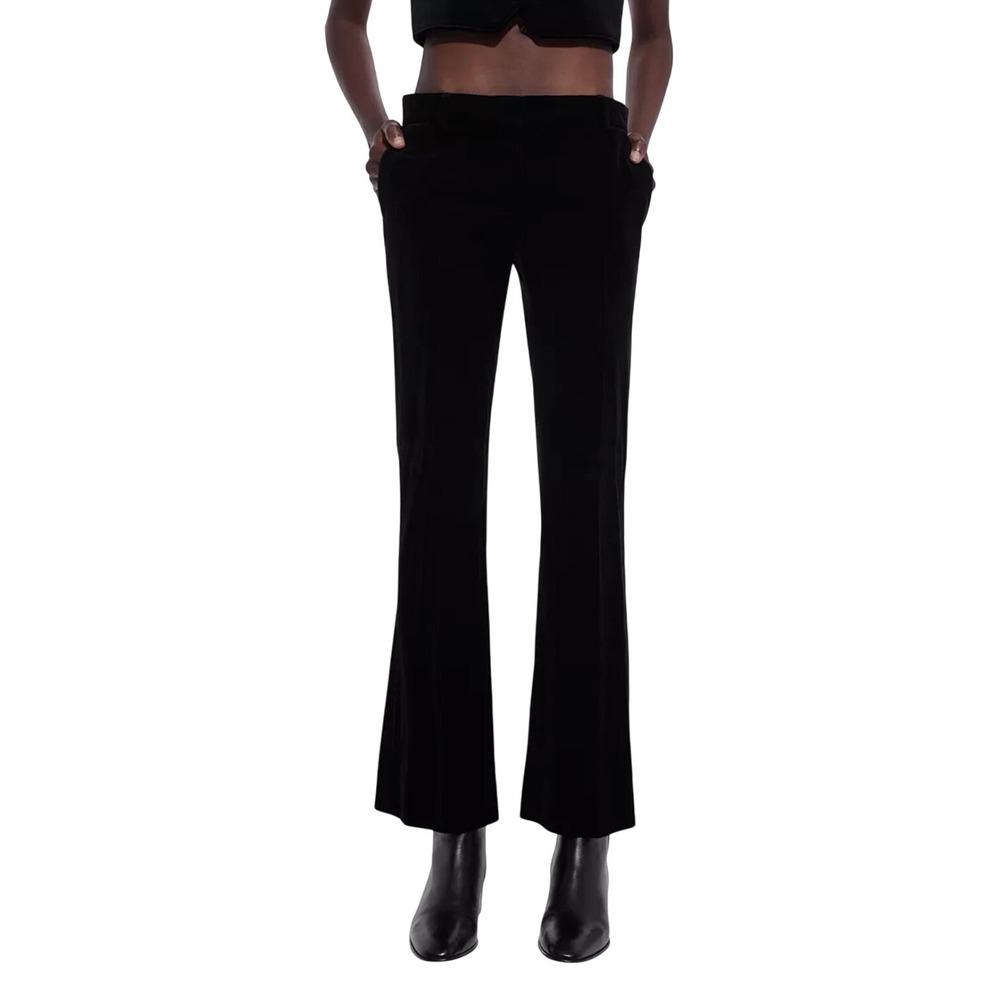 The Kooples Black Velvet Flared Leg Trousers Womens Size Fr‎ 38 US 6